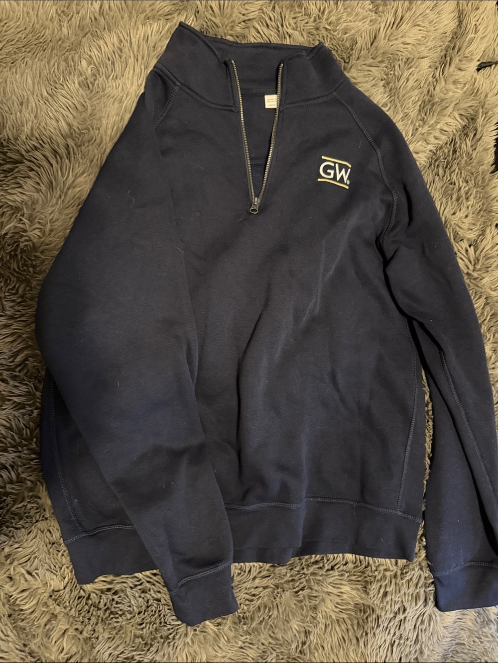 Navy Quarter-Zip Men's Sweater